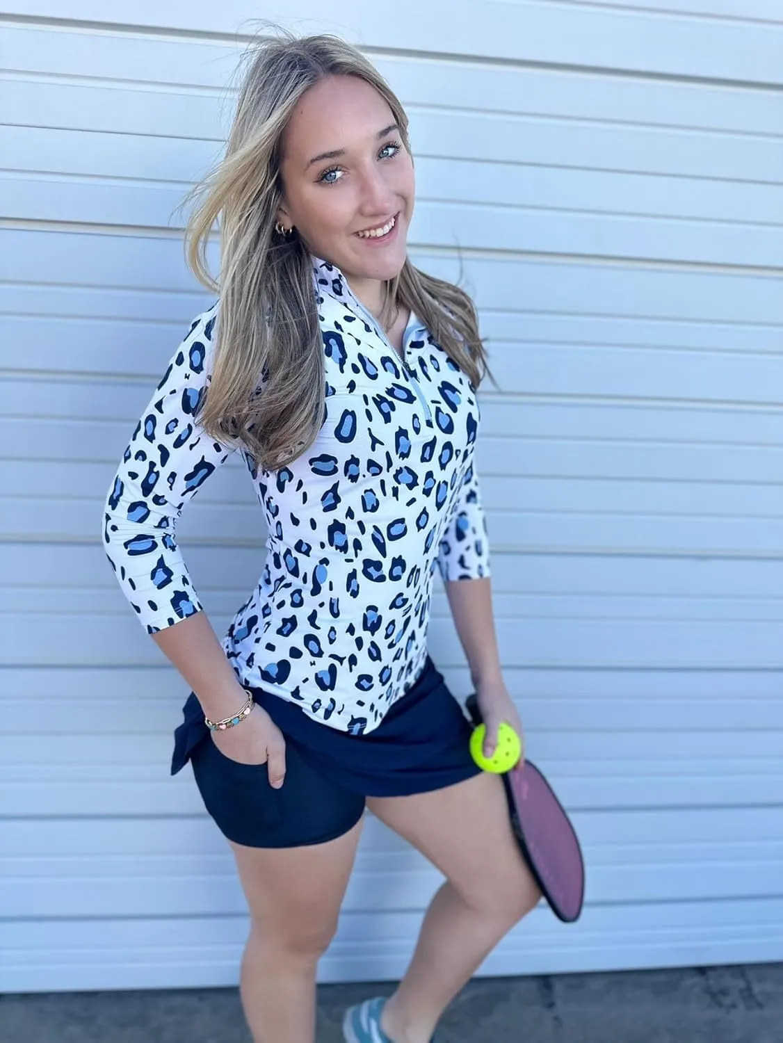Soneven Womens 3/4 Sleeve Shirt UPF 50  Moisture Wicking Golf Polo Shirt for Casual Work