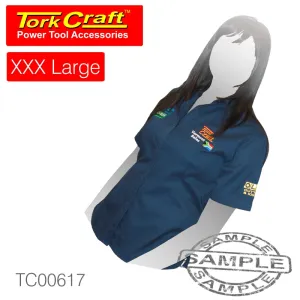 TORK CRAFT VERMONT LADIES COTTON SHIRT NAVY BLUE 3XL TC00617