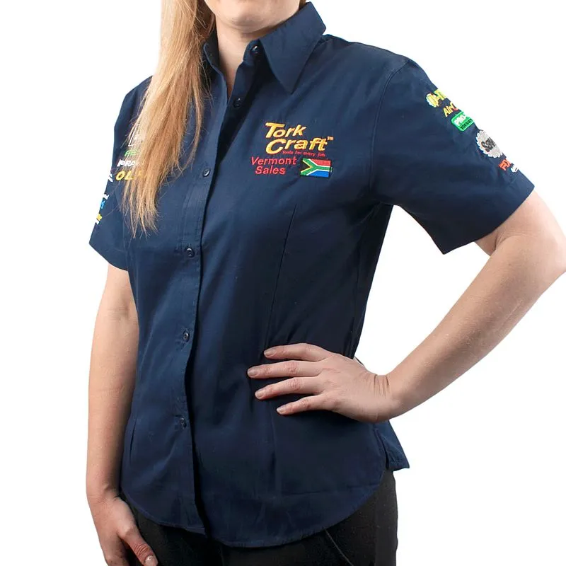 TORK CRAFT VERMONT LADIES COTTON SHIRT NAVY BLUE 3XL TC00617