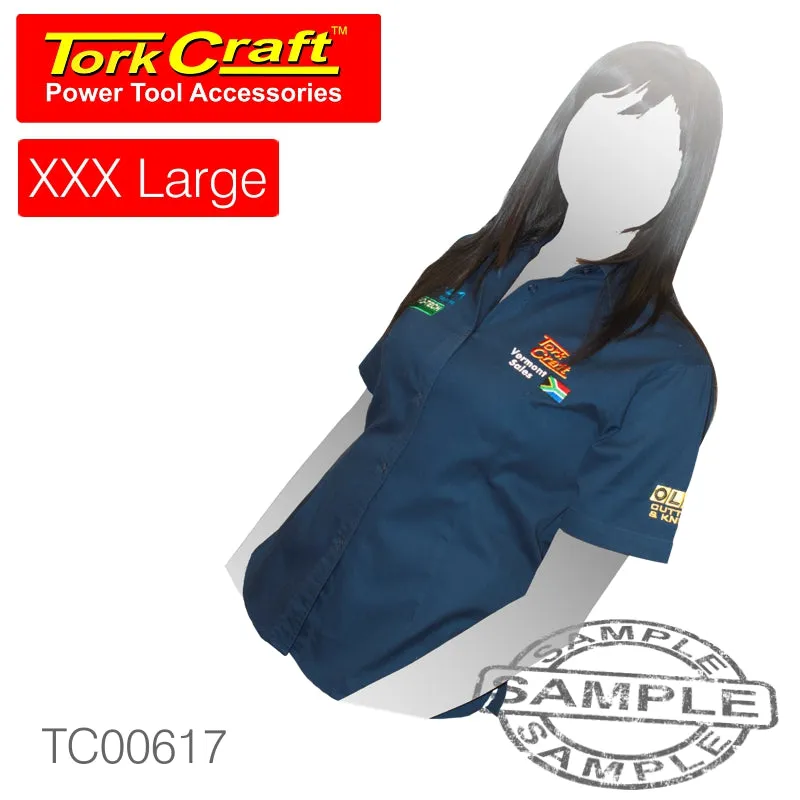 TORK CRAFT VERMONT LADIES COTTON SHIRT NAVY BLUE 3XL TC00617