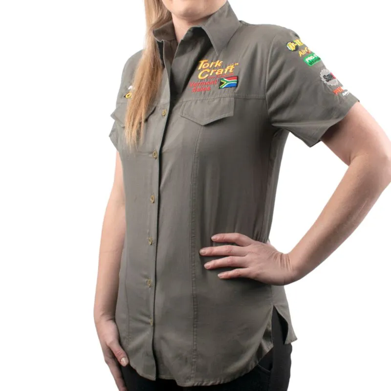 TORK CRAFT VERMONT LADIES COTTON SHIRT OLIVE MEDIUM TC00602
