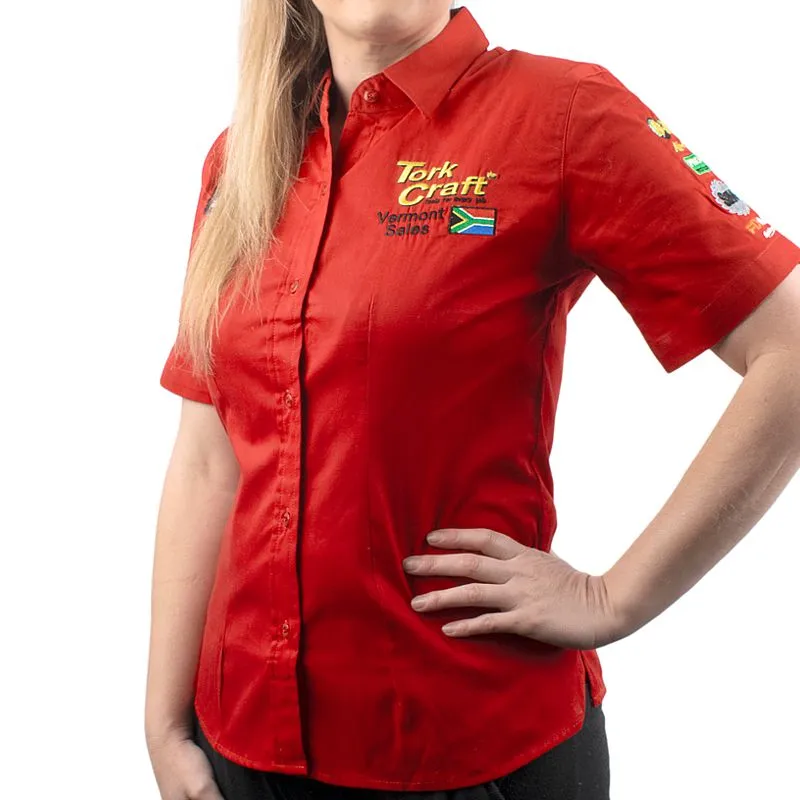 TORK CRAFT VERMONT LADIES COTTON SHIRT RED 2XL TC00616