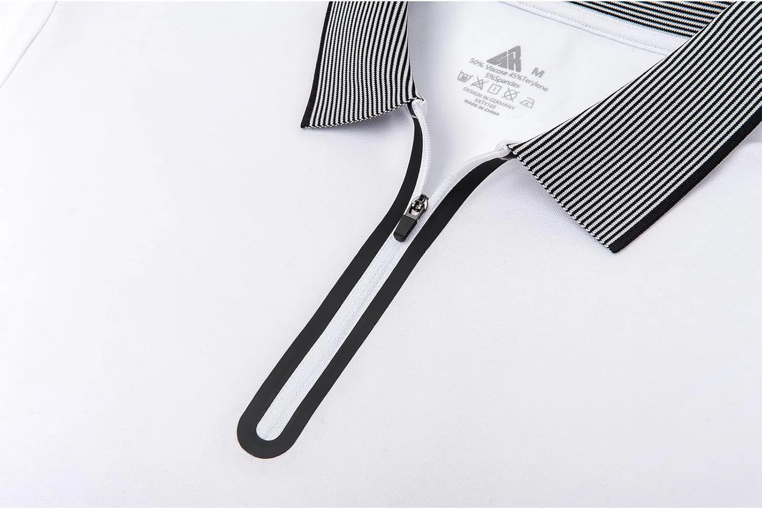 V VALANCH Zipper Polo Shirts Men Long Sleeve Golf Shirt Collared Tennis Shirt
