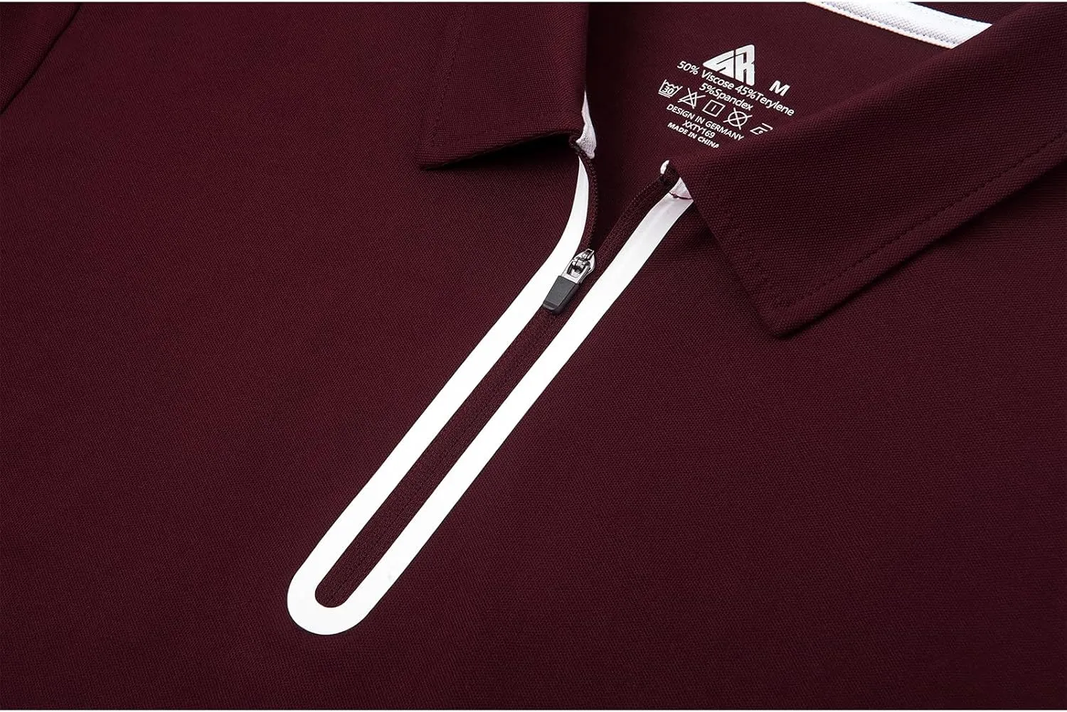 V VALANCH Zipper Polo Shirts Men Long Sleeve Golf Shirt Collared Tennis Shirt