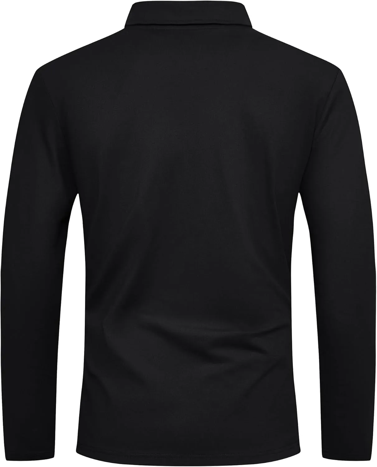 V VALANCH Zipper Polo Shirts Men Long Sleeve Golf Shirt Collared Tennis Shirt