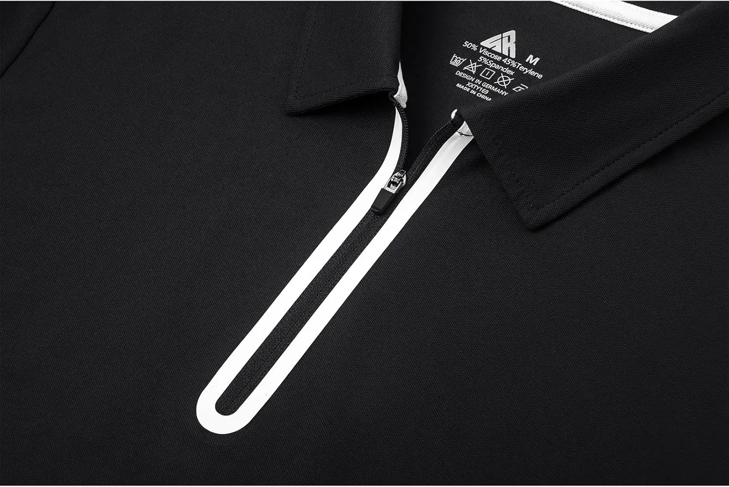 V VALANCH Zipper Polo Shirts Men Long Sleeve Golf Shirt Collared Tennis Shirt
